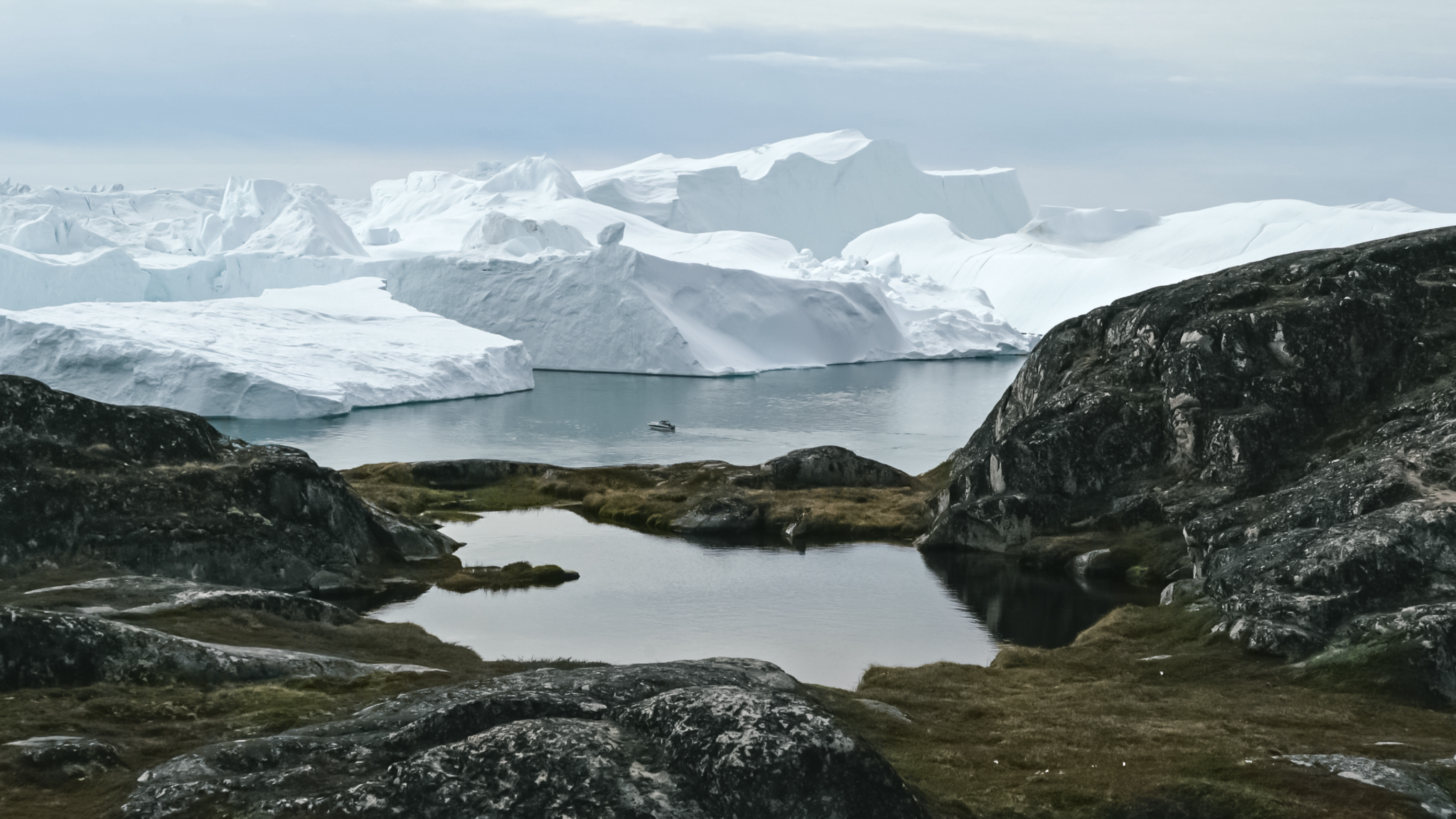 small lake next to ilulissat icedfjord, greenland